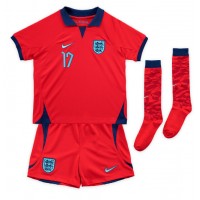 Camisa de time de futebol Inglaterra Bukayo Saka #17 Replicas 2º Equipamento Infantil Mundo 2022 Manga Curta (+ Calças curtas)